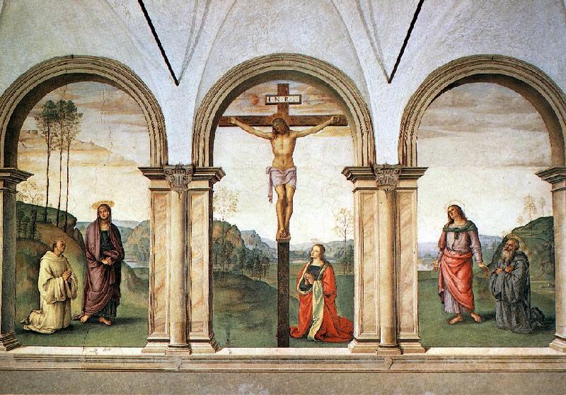 PERUGINO, Pietro The Pazzi Crucifixion sg oil painting image